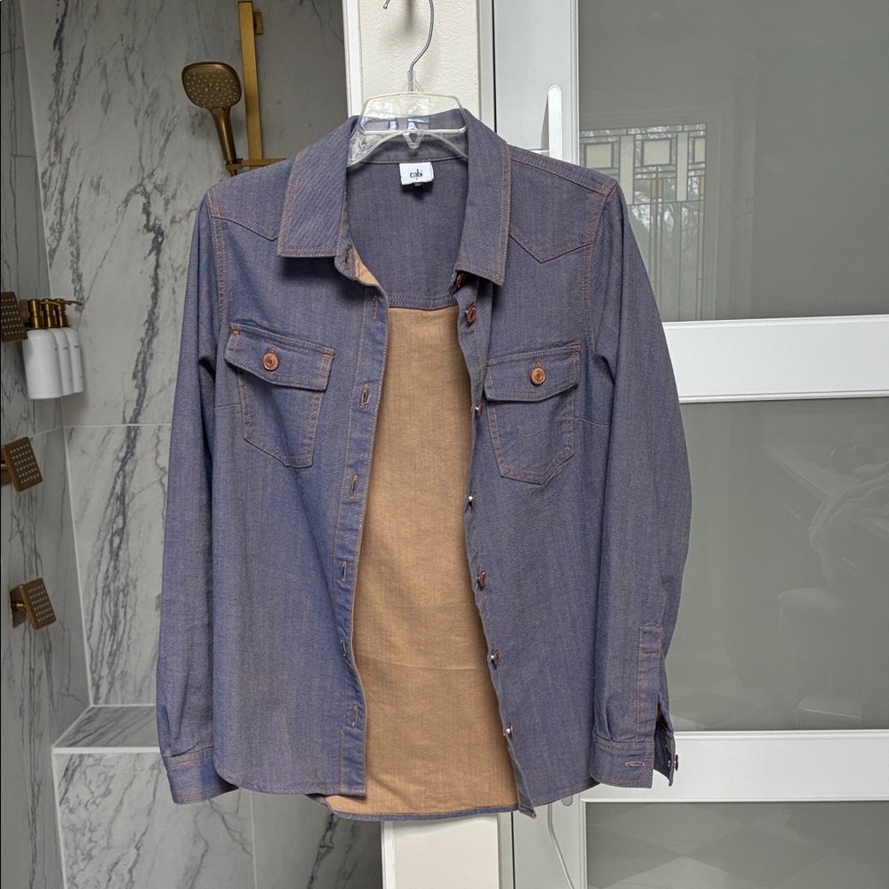 CAbi Purple Denim Button-Up Shirt